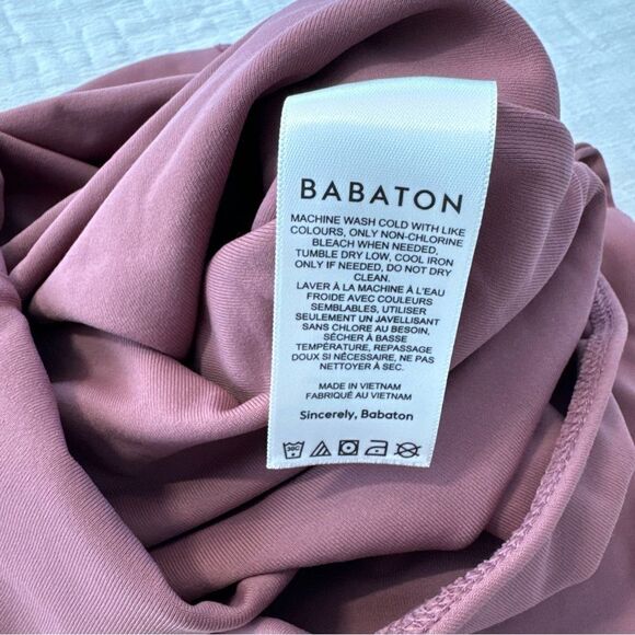 Aritzia Babaton Mauve Long Sleeve Contour V-Neck Bodysuit Size XS - Picture 5 of 6